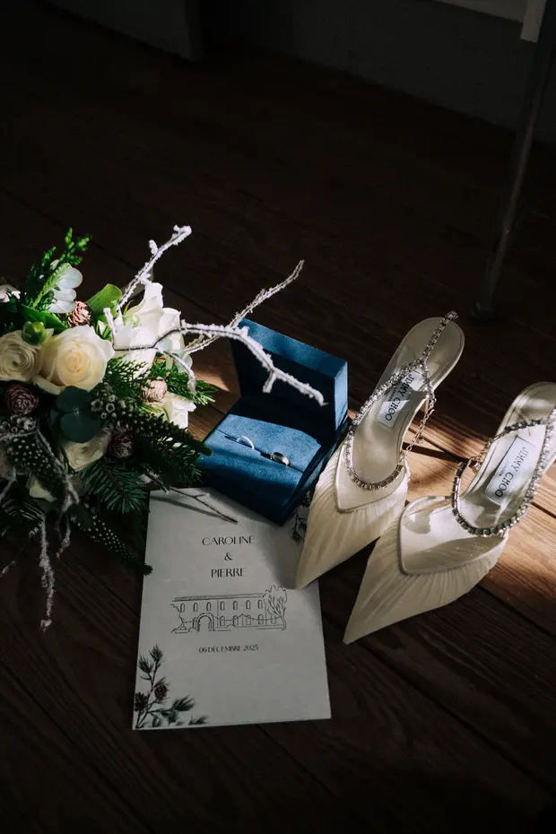 Papeterie et chaussures du mariage de Caroline et Pierre