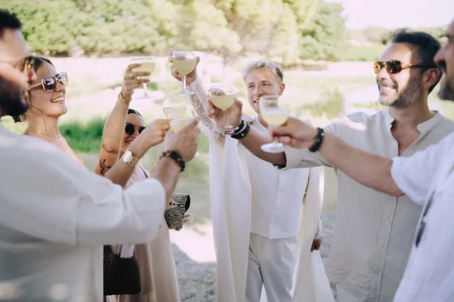 Cocktail du mariage de Nicolas et Lionel au Domaine Amourella