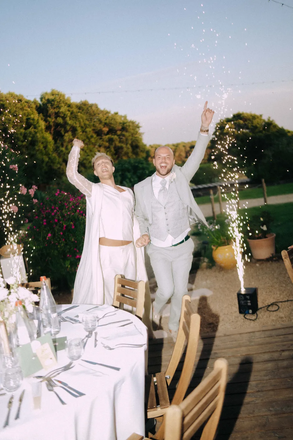 Entrée au dîner du mariage de Nicolas et Lionel au Domaine Amourella