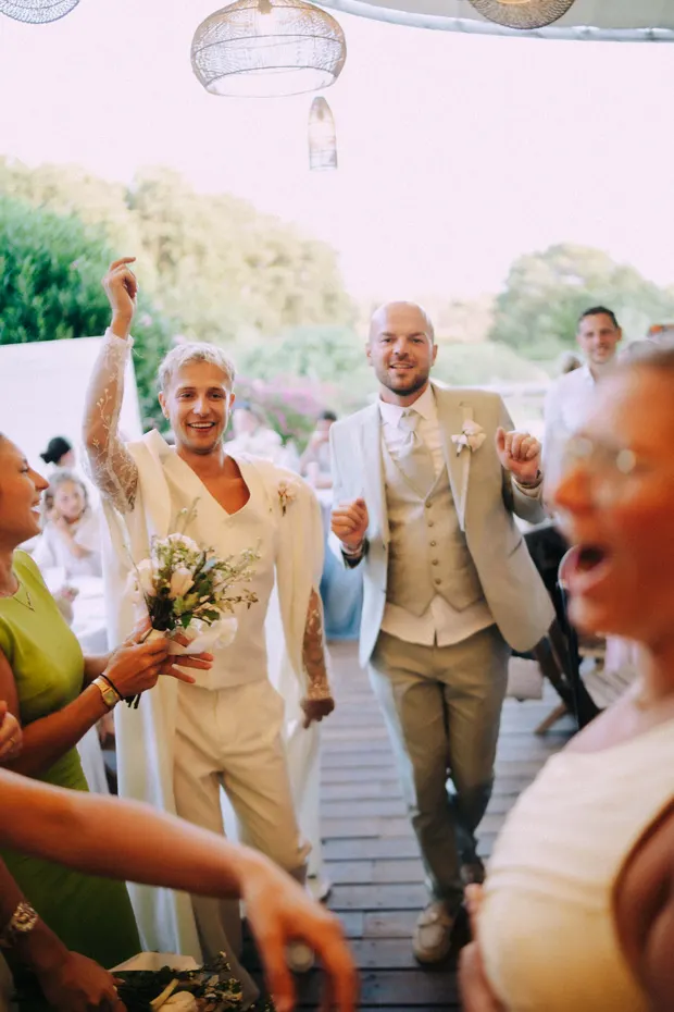 Entrée au dîner du mariage de Nicolas et Lionel au Domaine Amourella